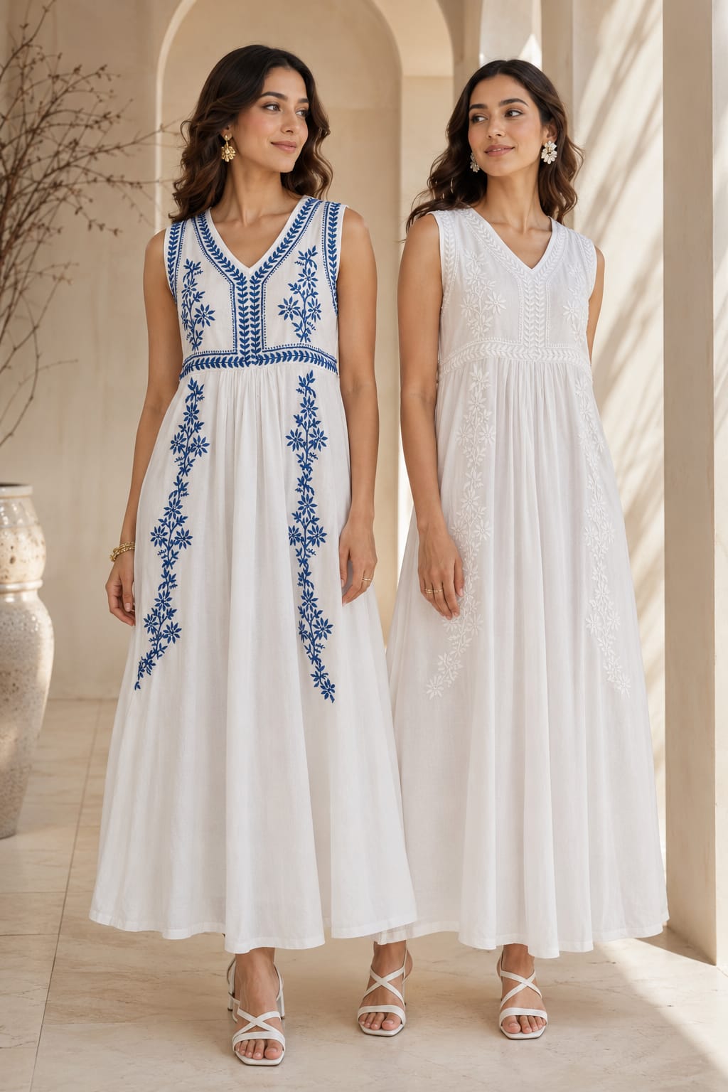 Aliza Chikankari Long Dress